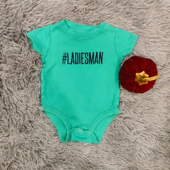 5 3 Month Onesies Blue, White, Black, Grey & Teal - Picture 6 of 8